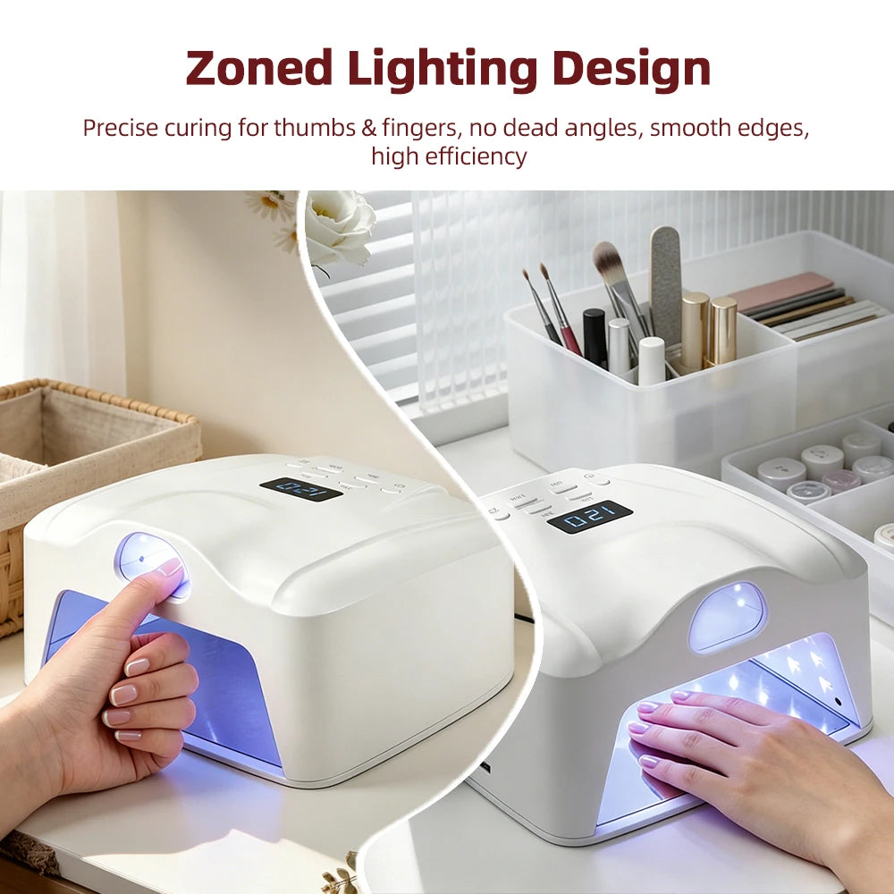 2 In 1 UV LED Gel Nail Lamp Auto Sensor Nail Dryer Fast Curing Gel Drying Light Professional Manicure Drying Lamp with SingleToe
