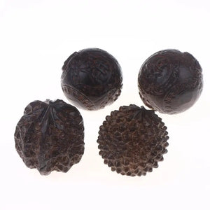1Pair Sandalwood Handheld Ball Relief Walnut Handheld Ball Massage Exercise Healthcare Plaything Hand-Worn Ball