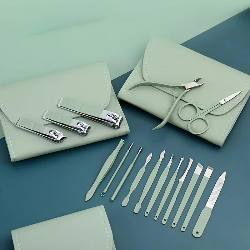 16/12/4 pcs Professional Nail Clippers and Cuticle Nippers Set with Travel Case Manicure Set Pedicure Sets Nail Clippers