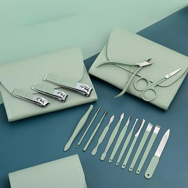 16/12/4 pcs Professional Nail Clippers and Cuticle Nippers Set with Travel Case Manicure Set Pedicure Sets Nail Clippers