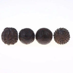 1Pair Sandalwood Handheld Ball Relief Walnut Handheld Ball Massage Exercise Healthcare Plaything Hand-Worn Ball
