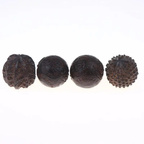 1Pair Sandalwood Handheld Ball Relief Walnut Handheld Ball Massage Exercise Healthcare Plaything Hand-Worn Ball