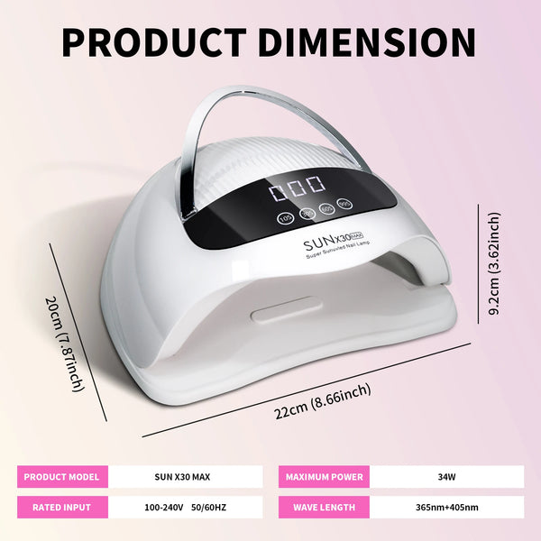 Professional 90 LED UV Nail Lamp For Nails Gel Polish With 4 Timer Setting HD Display Screen Auto Sensor Nail Dryer Tool