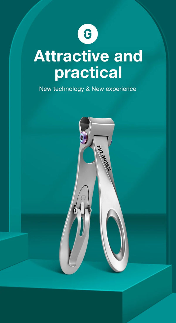 MR.GREEN Nail Clippers Wide Jaw Opening Stainless Steel Fingernail Clipper Thick Hard Toenail Cutter Manicure Scissors Tools