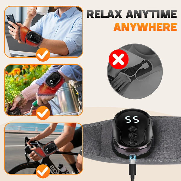 Portable Wrist Massager Hand Massage Deivce Cordless Wrist Brace Vibration Wrist Pad for Carpal Tunnel Hand Wrist Daily Comfort