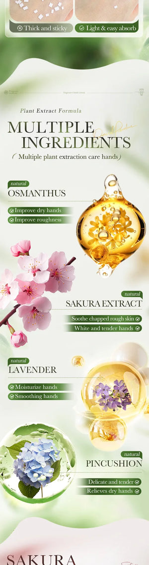 75g BIOAQUA Lavender Sakura Moisturizing Hand Cream Jasmine Moisturizing Nourishing Hydrating Hands Moisturizer Skin Care