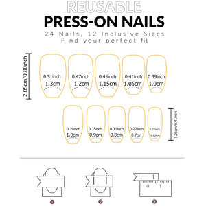 24pcs Upgrade Your Look With SRed Cat's Eye Almond Fully Covered False Nails 1pc Nail File & 1Nail Glue Sticker Kit Nails