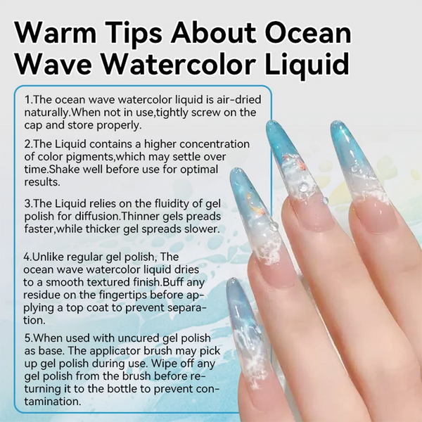 10ml White Ocean Wave Watercolor Nail Gel Polish 3s Spreading White Bubble Lace Design Nail Art Varnish Soak Off UV LED Nail Art