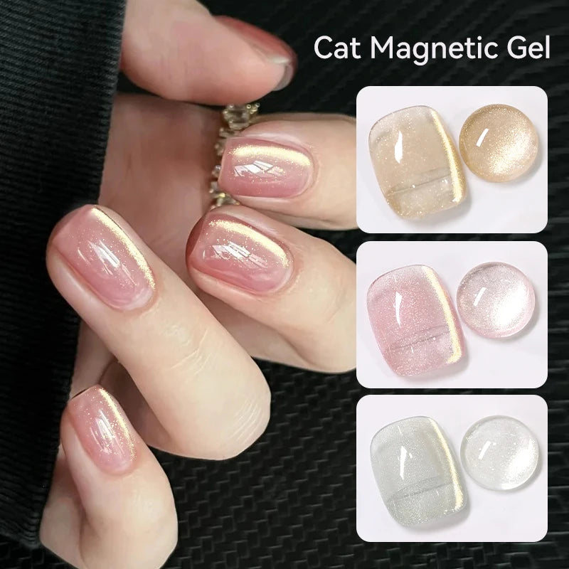 LILYCUTE 7ml Glass Cat Magnetic Nail Gel Polish Soak Off Colorful Jelly UV LED Winter Autumn Gel Nail Art Varnish