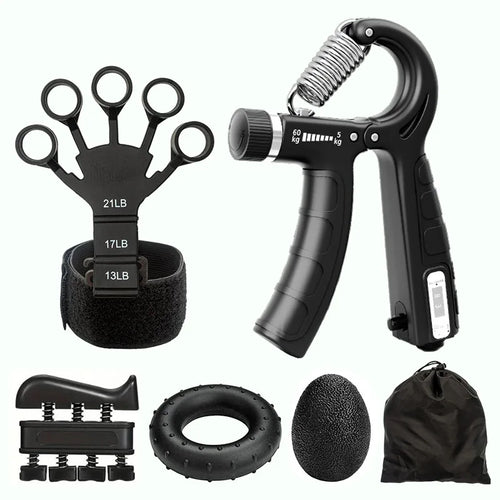 Grip Strength Trainer Set Wiht Finger Trainer Hand Grip Enhancer Finger Stretcher Grip Ring Muscle Decompression Ball