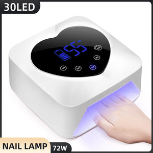 72W Nail Drying Lamp Built-in Battery Cordless UV Led Lamp For Nails Suitable For All Gel Professional Nail Equipment Tools
