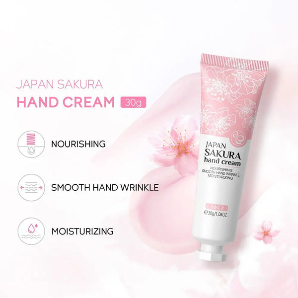 LAIKOU Sakura Hand Cream Deep Moisturizing & Restoring Hand Lotion for Dry Skin,Non-Greasy, Fast Absorbing Hand Care Cream