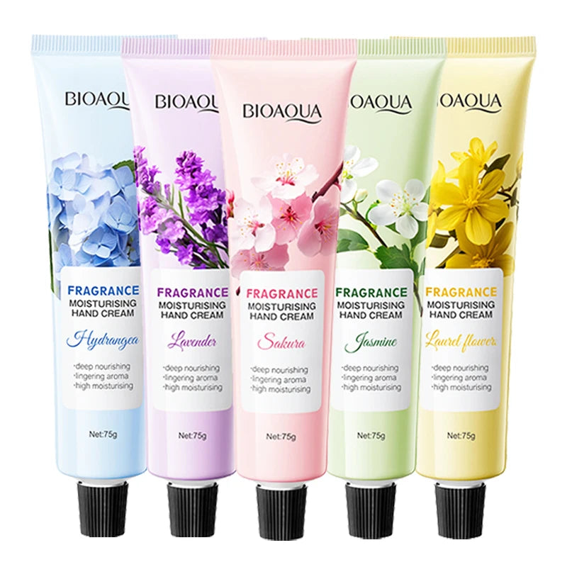 75g BIOAQUA Lavender Sakura Moisturizing Hand Cream Jasmine Moisturizing Nourishing Hydrating Hands Moisturizer Skin Care