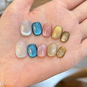10pcs Love Cat Eye Handmade Press on Nails Simple Fake Nails False Nails Short Artificial Nail