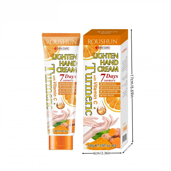 ROUSHUN  Turmeric Vitamin C Hand Cream Moisturizing Refreshing Non-Greasy Hand Care Hydrating Moisturizing Hand Cream