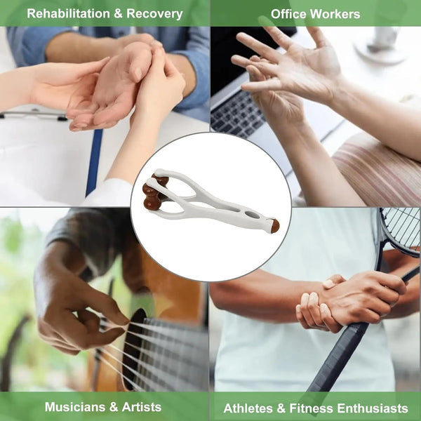 Finger/Hand Massager, Double-Sided Hardwood Massage Roller Tool