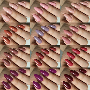 288pcs Glossy Red/Green/Blue/White Almond False Nails Medium Length Solid Color Full Cover Press On Nails Acrylic Fake Nails #R2