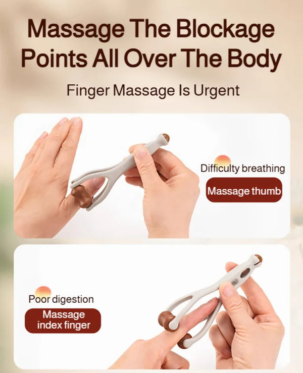 Wooden Finger Roller Massager Acupoint Relief Hand Joint Care Acupressure Massage Tool Hand Relaxation