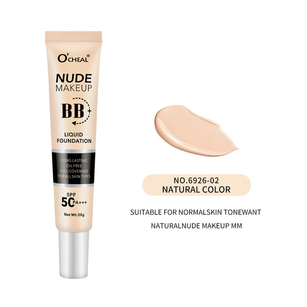 BB Cream SPF50 PA Plus Face Waterproof Foundation Long Lasting Brightening Primer Sunscreen Makeup Base Woman Makeup Cosmetics