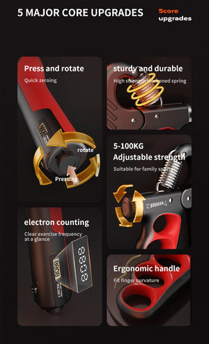 5-100Kg Adjustable Heavy Gripper Fitness Hand Exerciser Wrist Training Increase Strength Spring Finger Pinch Carpal Expander