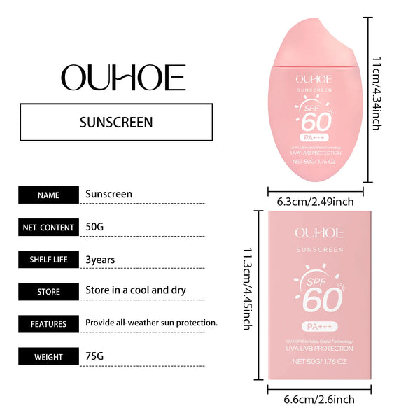 Moisturizing Brighten Sunscreen Cream Spf50+ Uv Protection Deep Nourishing Non Greasy Even Skin Tone Long Lasting Daily Sun Care