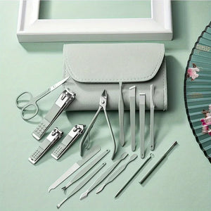 16/12/4 pcs Professional Nail Clippers and Cuticle Nippers Set with Travel Case Manicure Set Pedicure Sets Nail Clippers