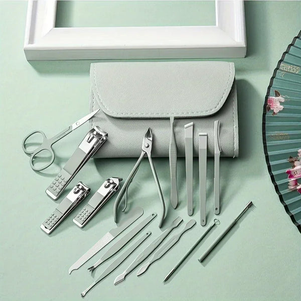 16/12/4 pcs Professional Nail Clippers and Cuticle Nippers Set with Travel Case Manicure Set Pedicure Sets Nail Clippers