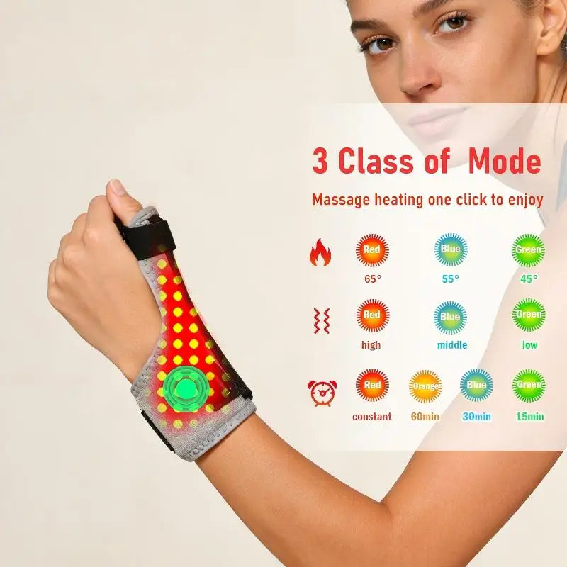 Red Light Electric Heating Thumb Support Vibrating Massager Relieves Wrist Pain and Fatigue  Alleviates Tenosynovitis