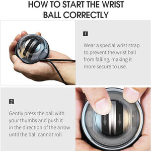 1/2PCS Wrist Power Hand Ball Auto-Start Grip Ball Strengthener Gyroscopic Arm Gyro Hand Ball Home Fitness Forearm Exerciser